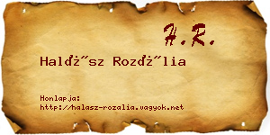 Halász Rozália névjegykártya